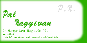 pal nagyivan business card